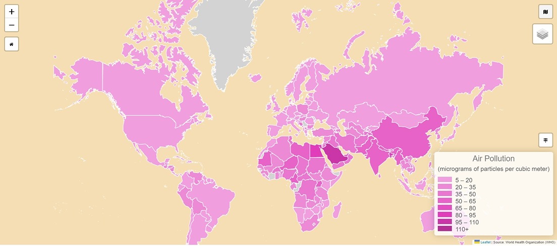 Air pollution map